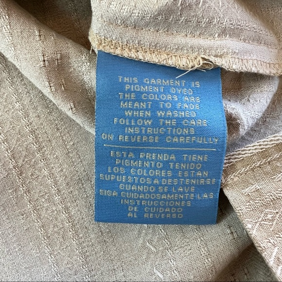 Bermuda Bay 100% Silk Light Tan Button Down Short Sleeve Shirt Men's Size XL - Picture 10 of 14